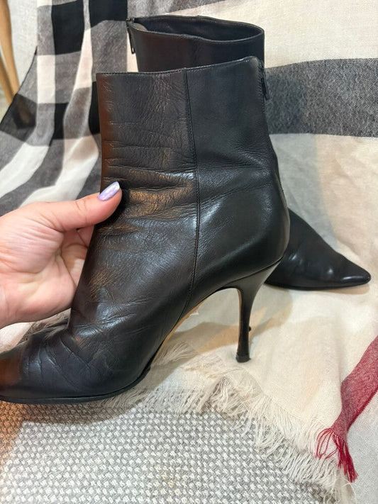 ?? Jimmy Choo Leather Stiletto Ankle Boots – Size 39