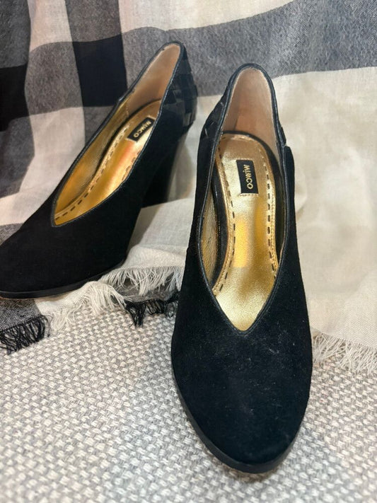 ?? Mimco Black Suede Heels – Size 36