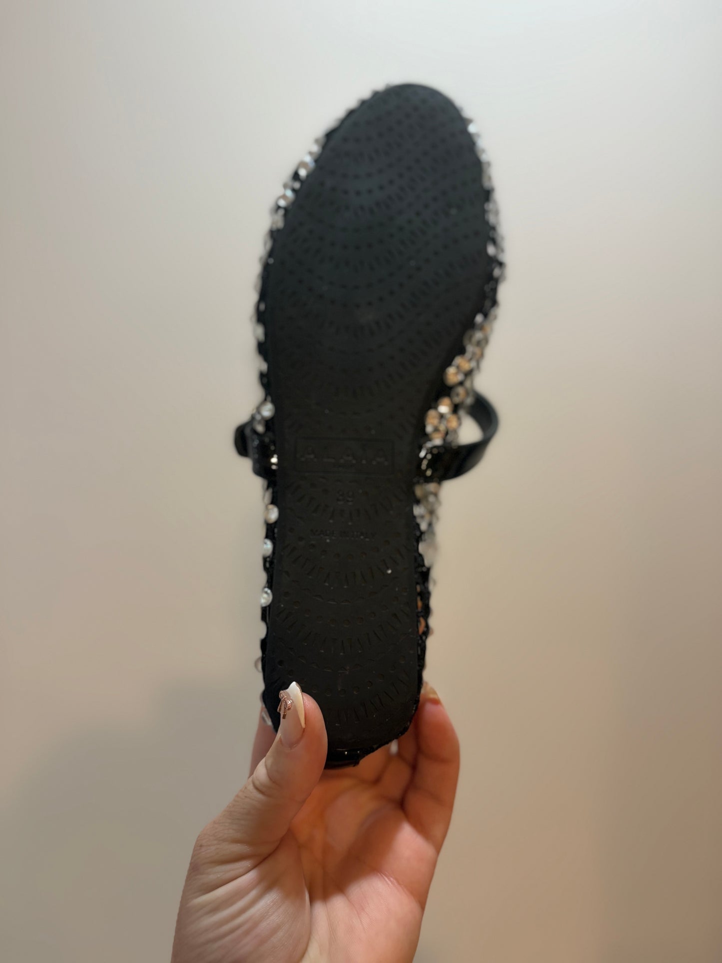 Alaïa Crystal Embellished Mary Jane Flats – NEW