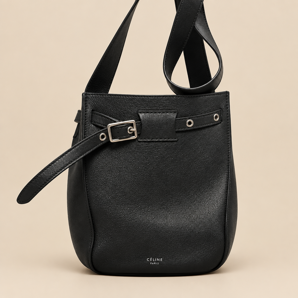 CÉLINE Big Bag Bucket with Strap – Black