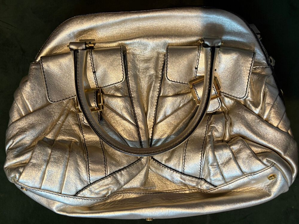 ? Valentino Garavani Metallic Silver Leather Tote – Like New