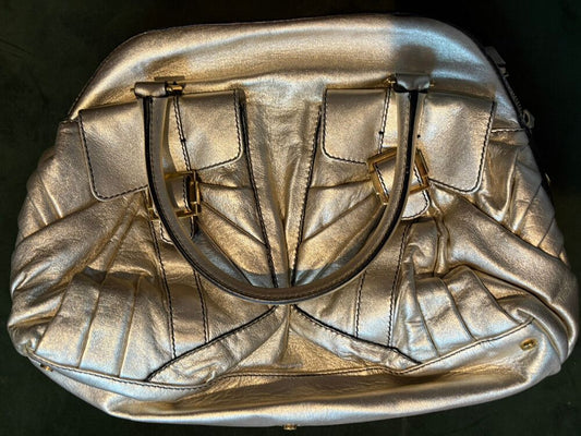 ? Valentino Garavani Metallic Silver Leather Tote – Like New