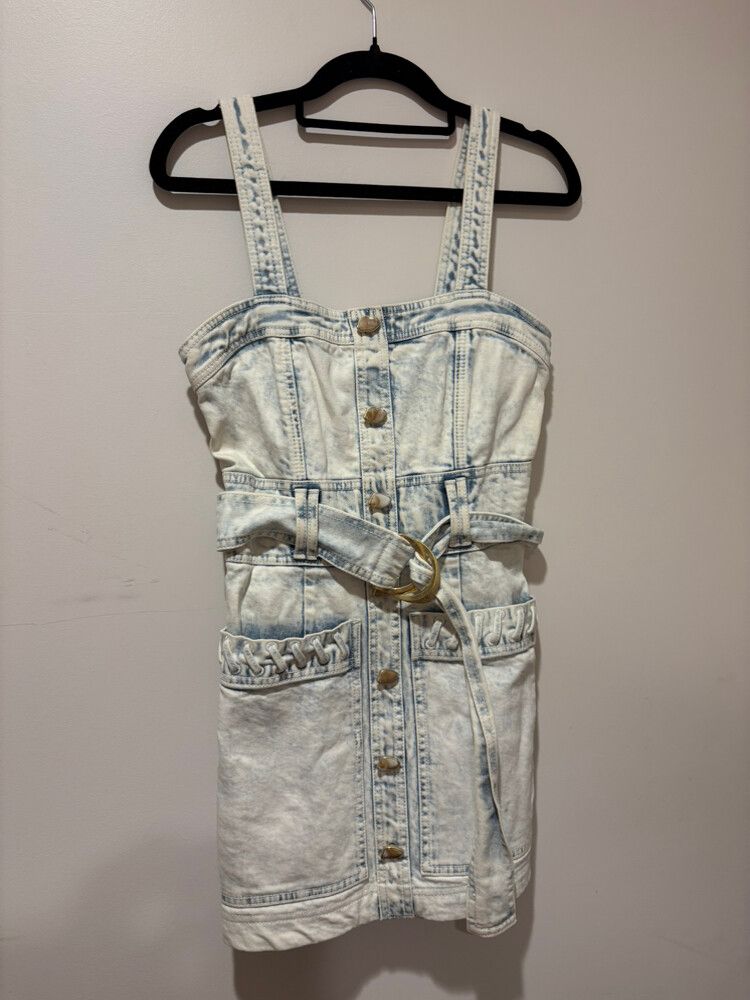Aje Belted Denim Mini Dress – Size 4 (AU/NZ 6-8)