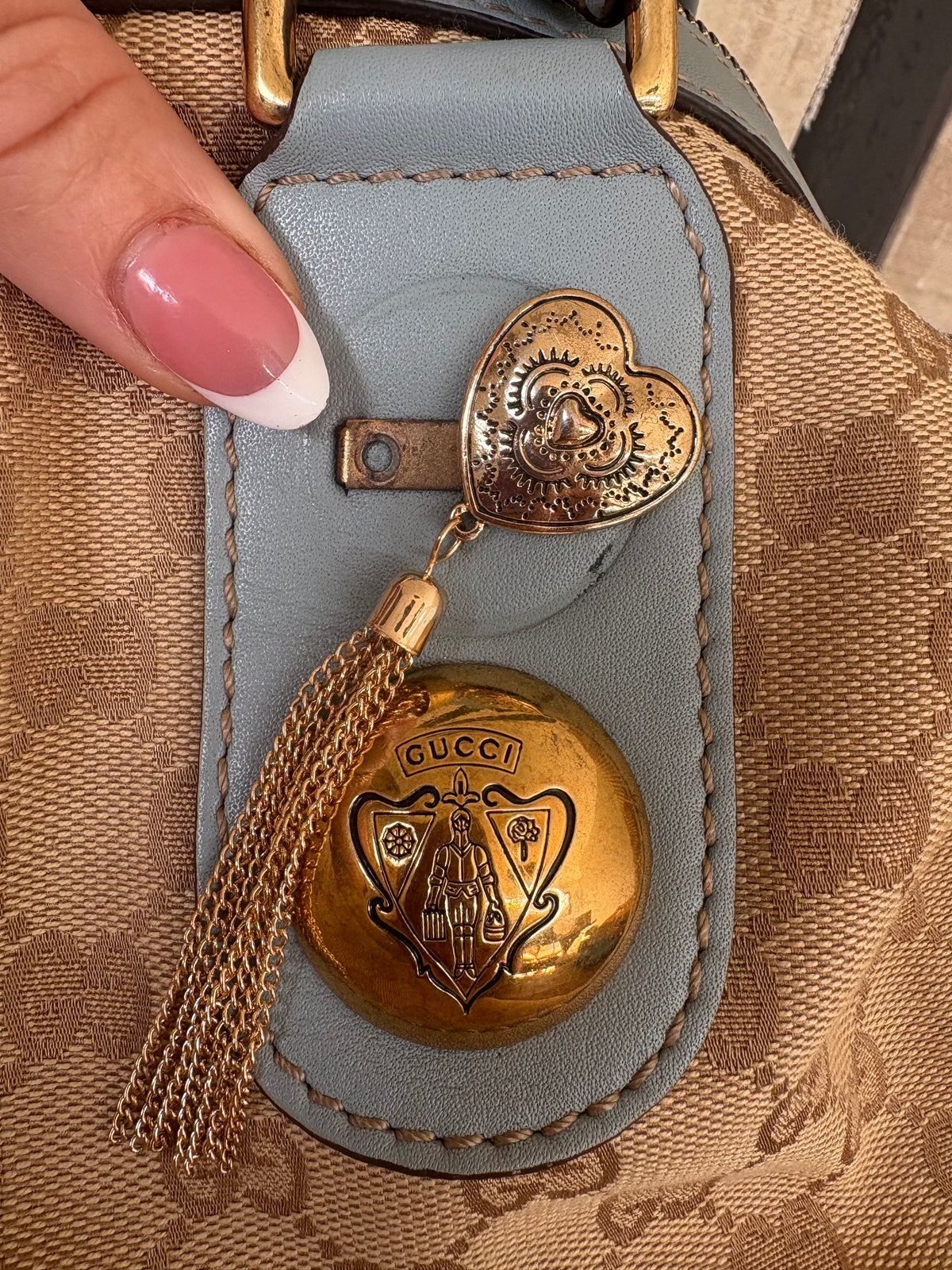 Gucci GG Canvas Boston Bag – Light Blue