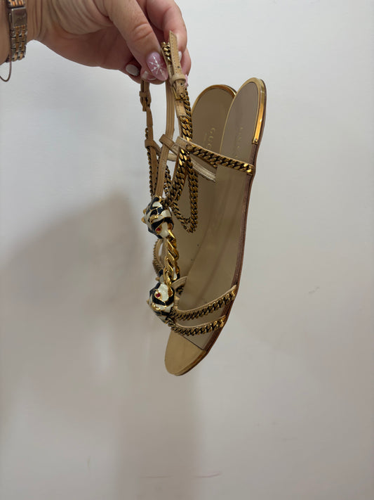 GUCCI PANTHER CHAIN SANDALS