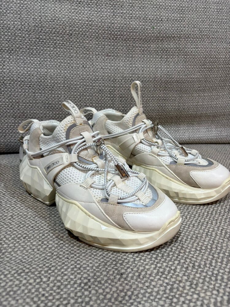 Jimmy Choo Diamond Trail Sneakers – White