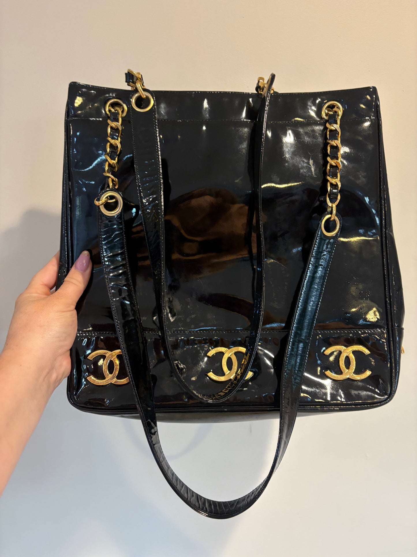 CHANEL triple C - Patent Leather Tote