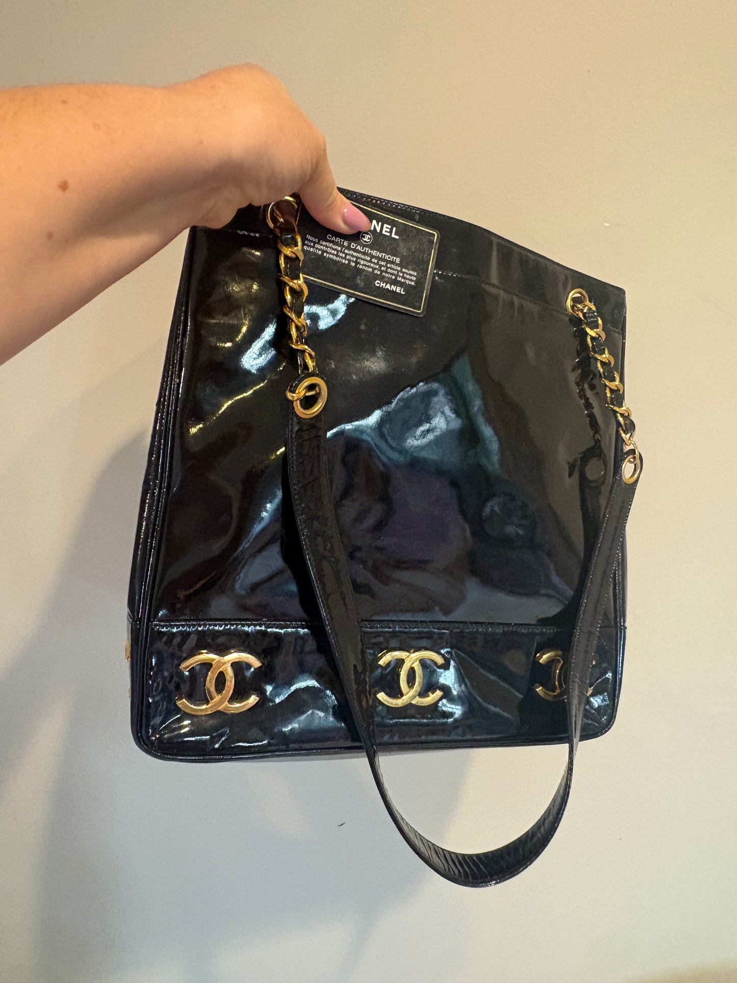 CHANEL triple C - Patent Leather Tote