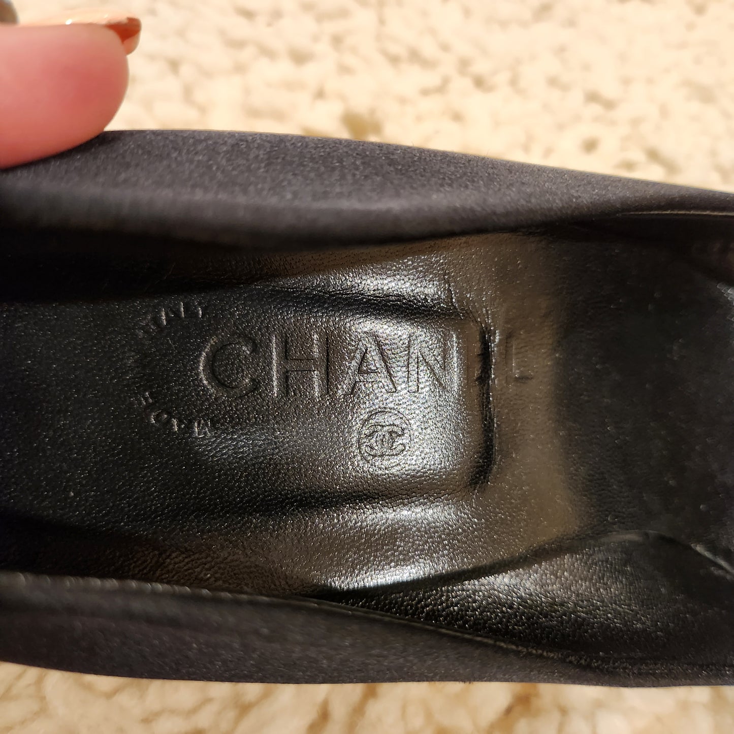 Chanel Black satin kitten heel  image 1