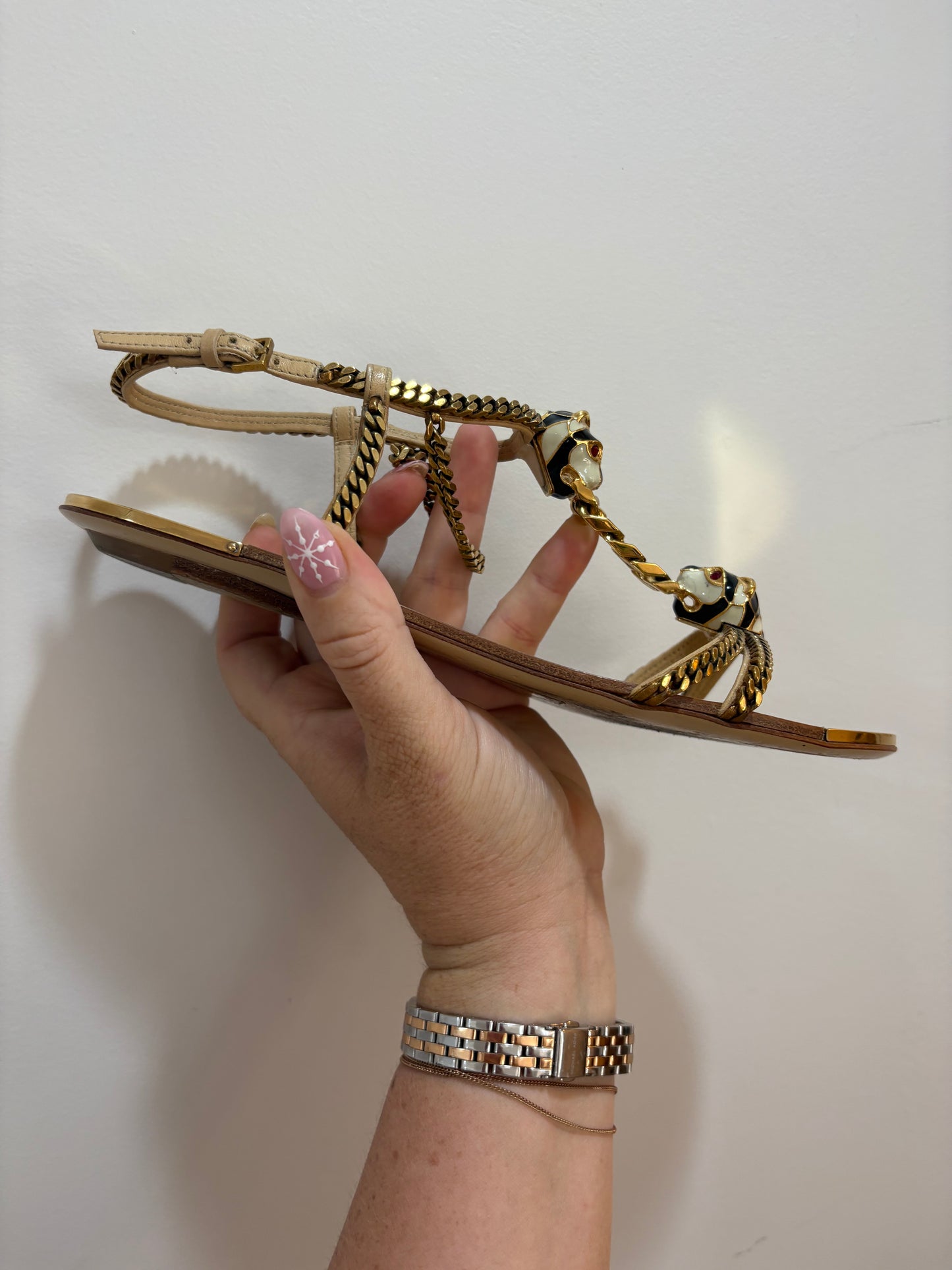 GUCCI PANTHER CHAIN SANDALS