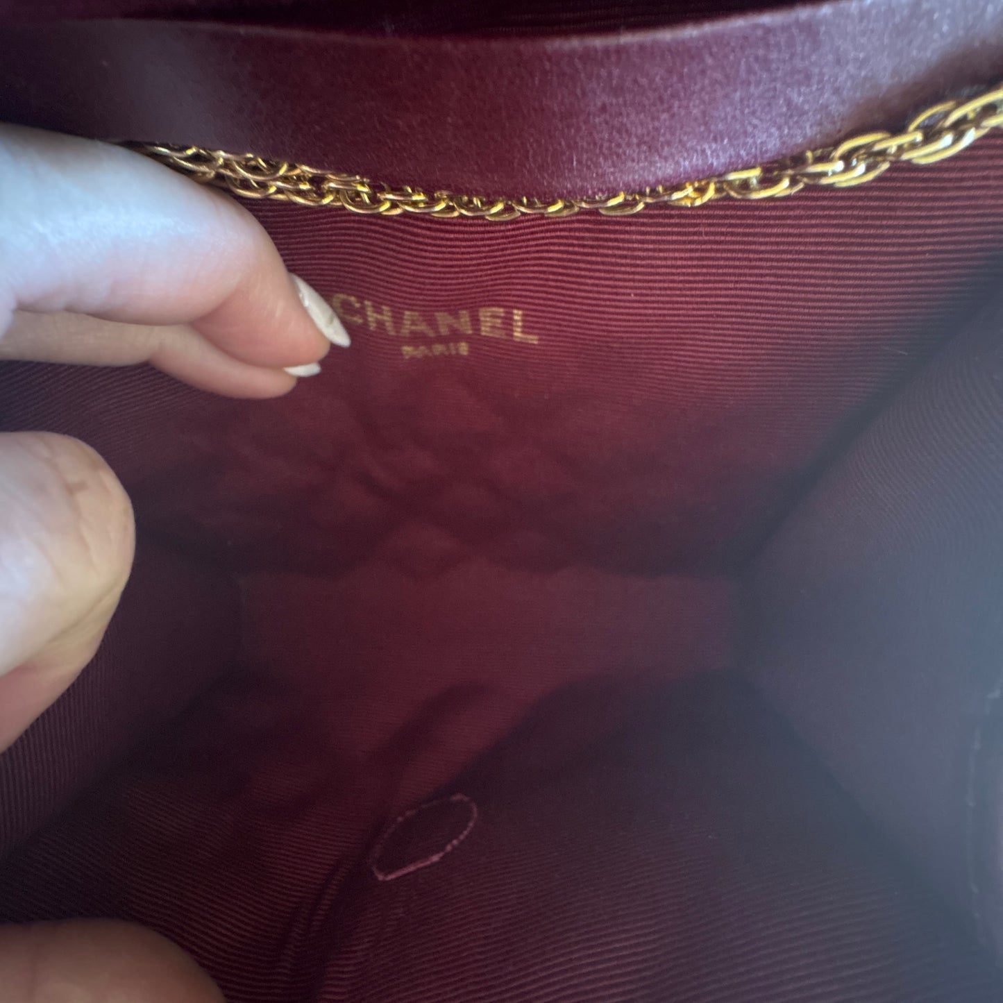 Chanel Burgundy Quilted Chain Shoulder Bag
