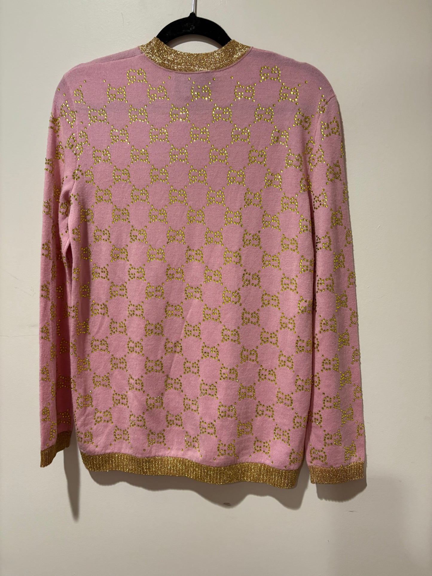 Gucci GG Embellished Pink Knit Sweater