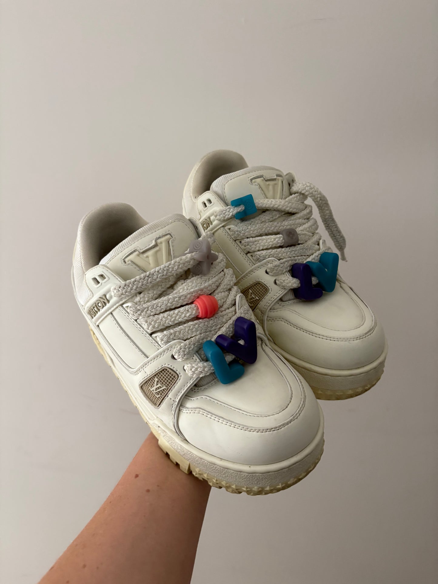RARE Louis Vuitton LV Trainer Sneakers – White – Size 38