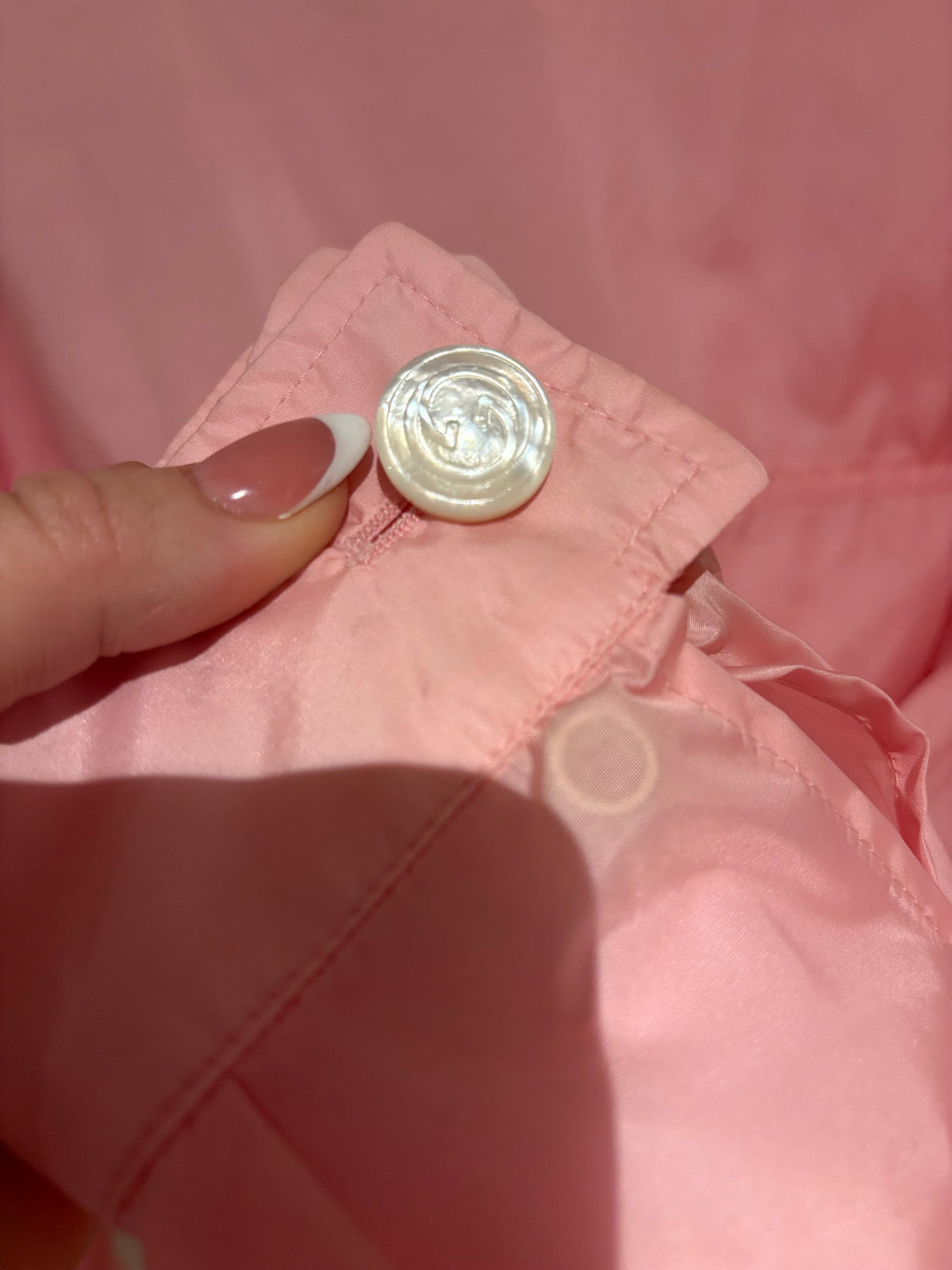 GUCCI Pink Nylon Cat Embroidered Jacket