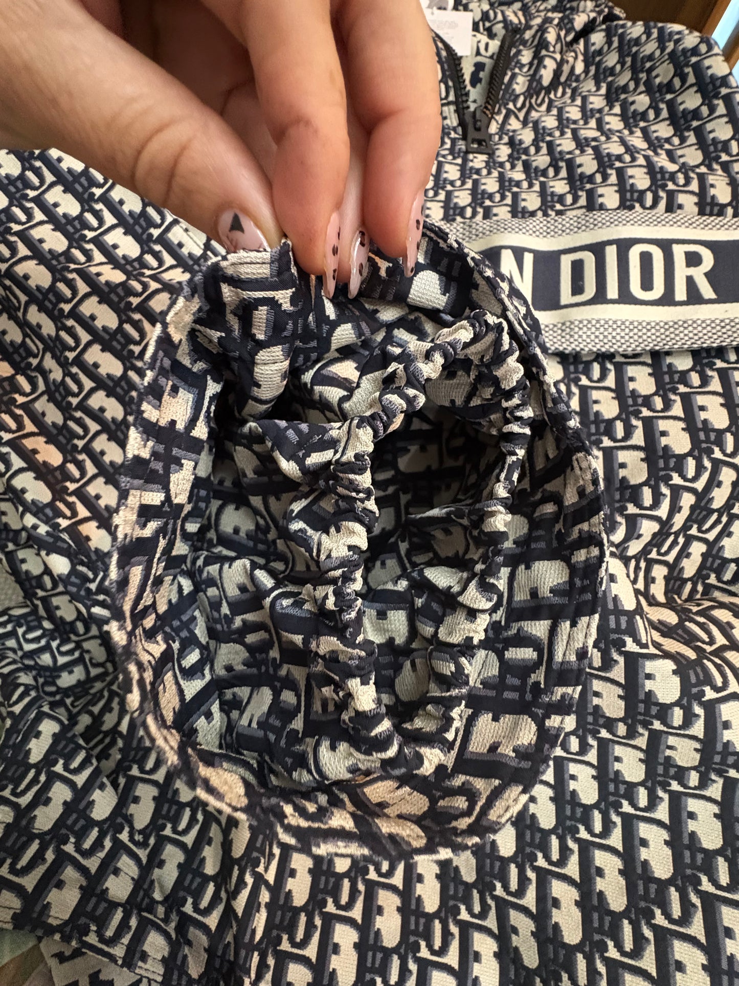 Christian Dior Oblique Windbreaker – Navy/Beige – XS – Made in Italy