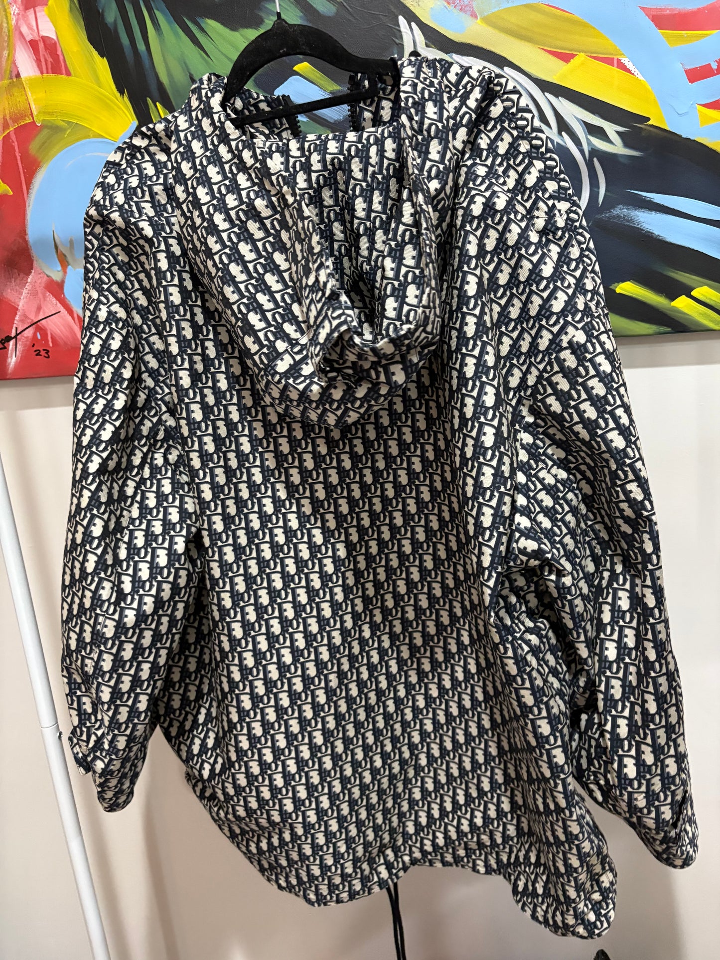 Christian Dior Oblique Windbreaker – Navy/Beige – XS – Made in Italy