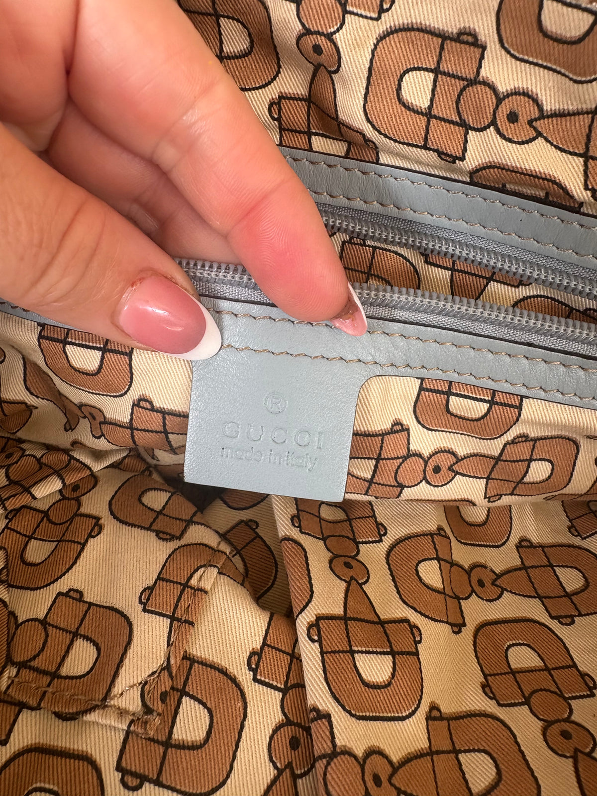 Gucci GG Canvas Boston Bag – Light Blue