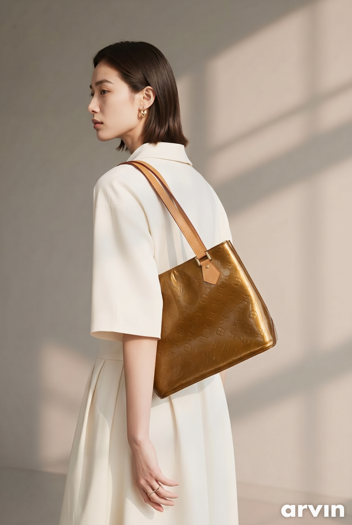 Louis Vuitton Vintage Houston Monogram Vernis Tote – Bronze/Gold