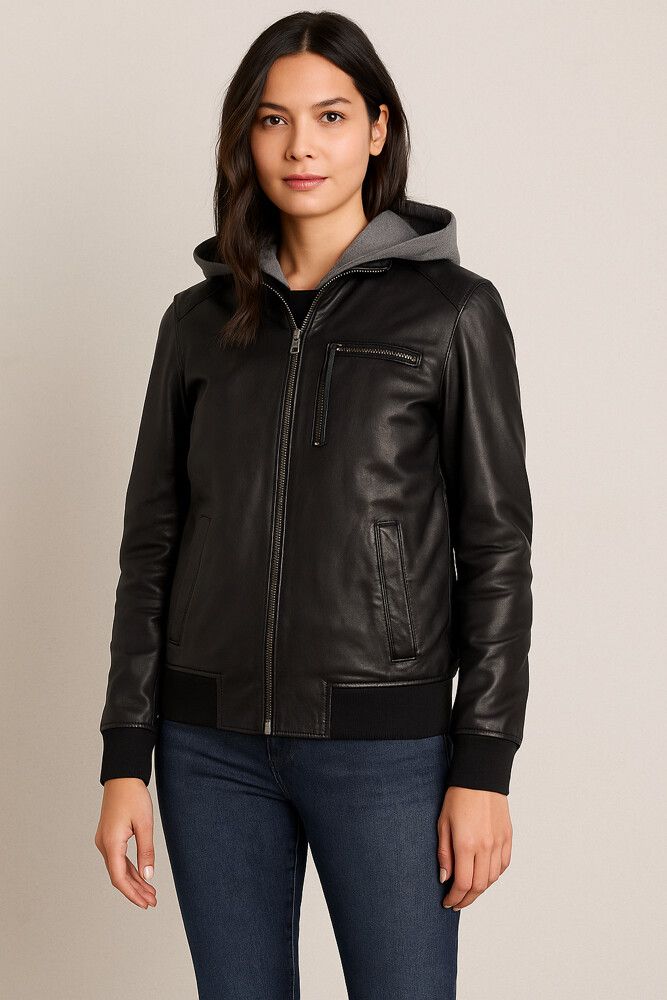 ?? Marc by Marc Jacobs Lamb Leather Hoodie Jacket – Size M