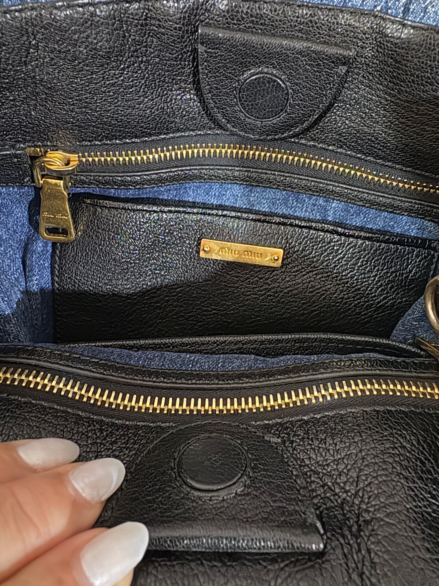 Miu Miu Denim Matelassé Tote Bag