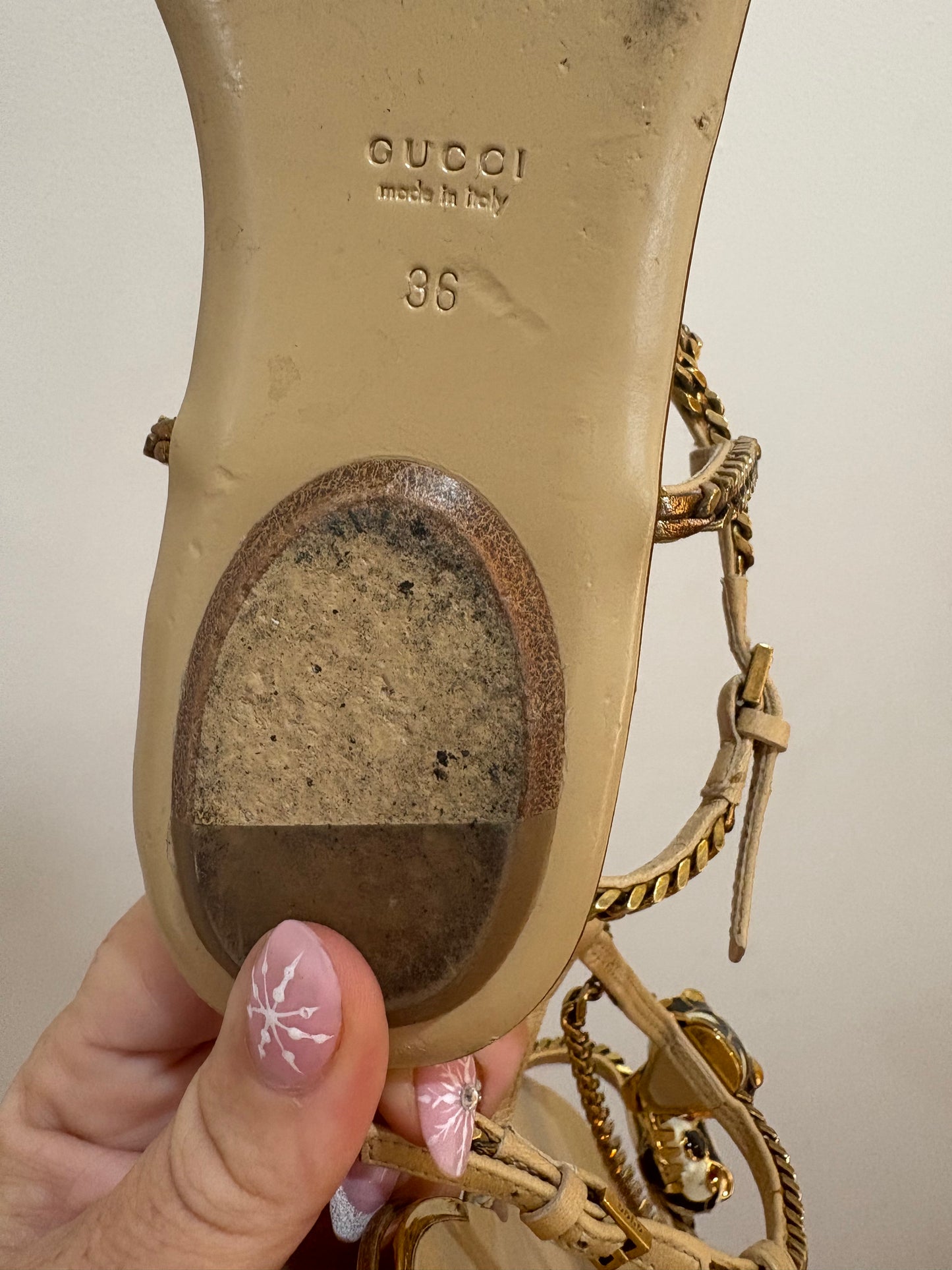 GUCCI PANTHER CHAIN SANDALS