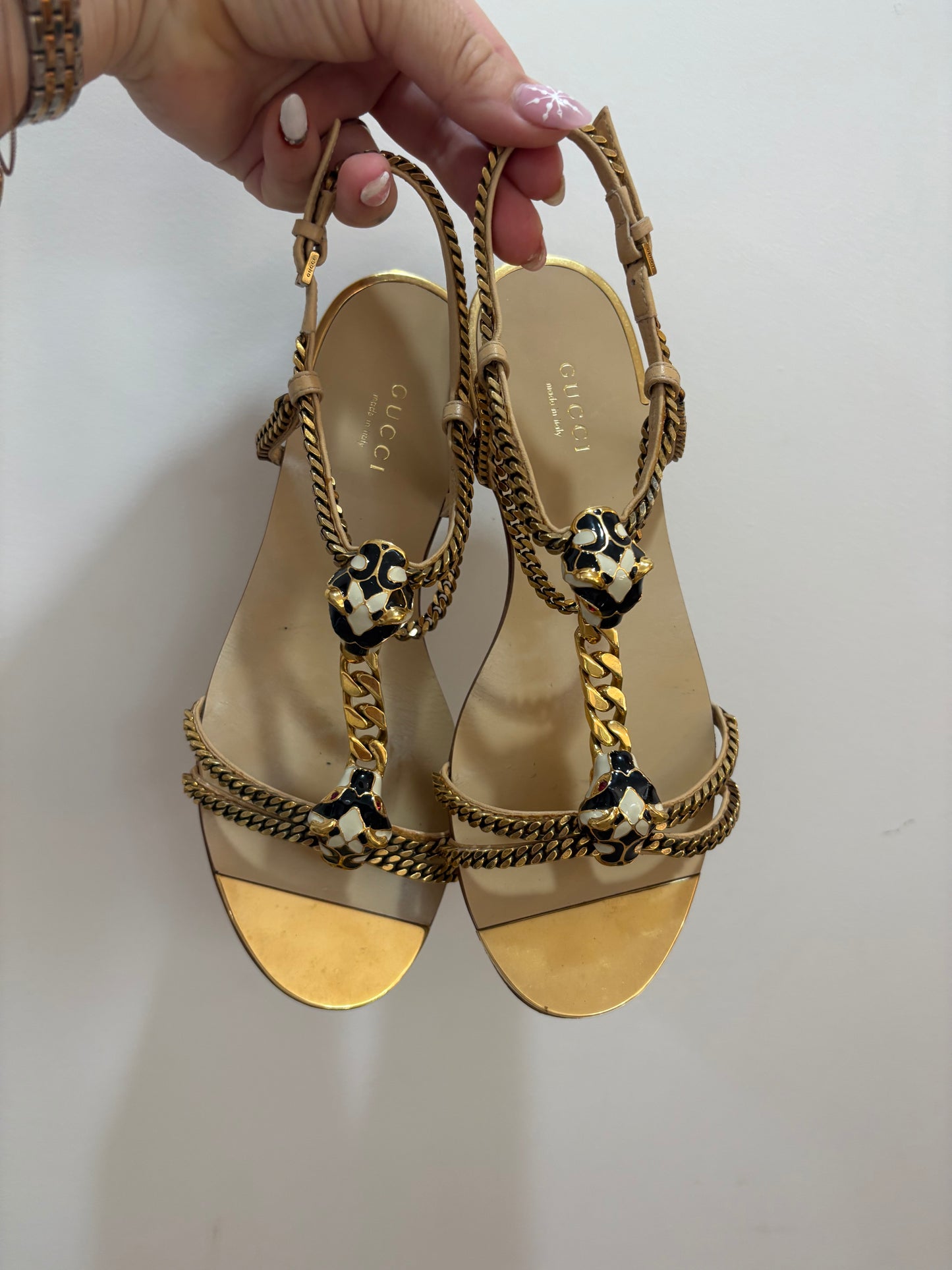 GUCCI PANTHER CHAIN SANDALS