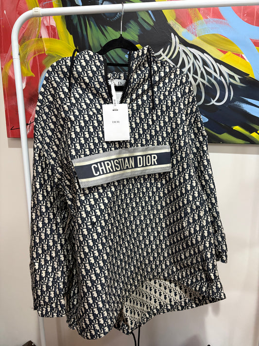 Christian Dior Oblique Windbreaker – Navy/Beige – XS – Made in Italy