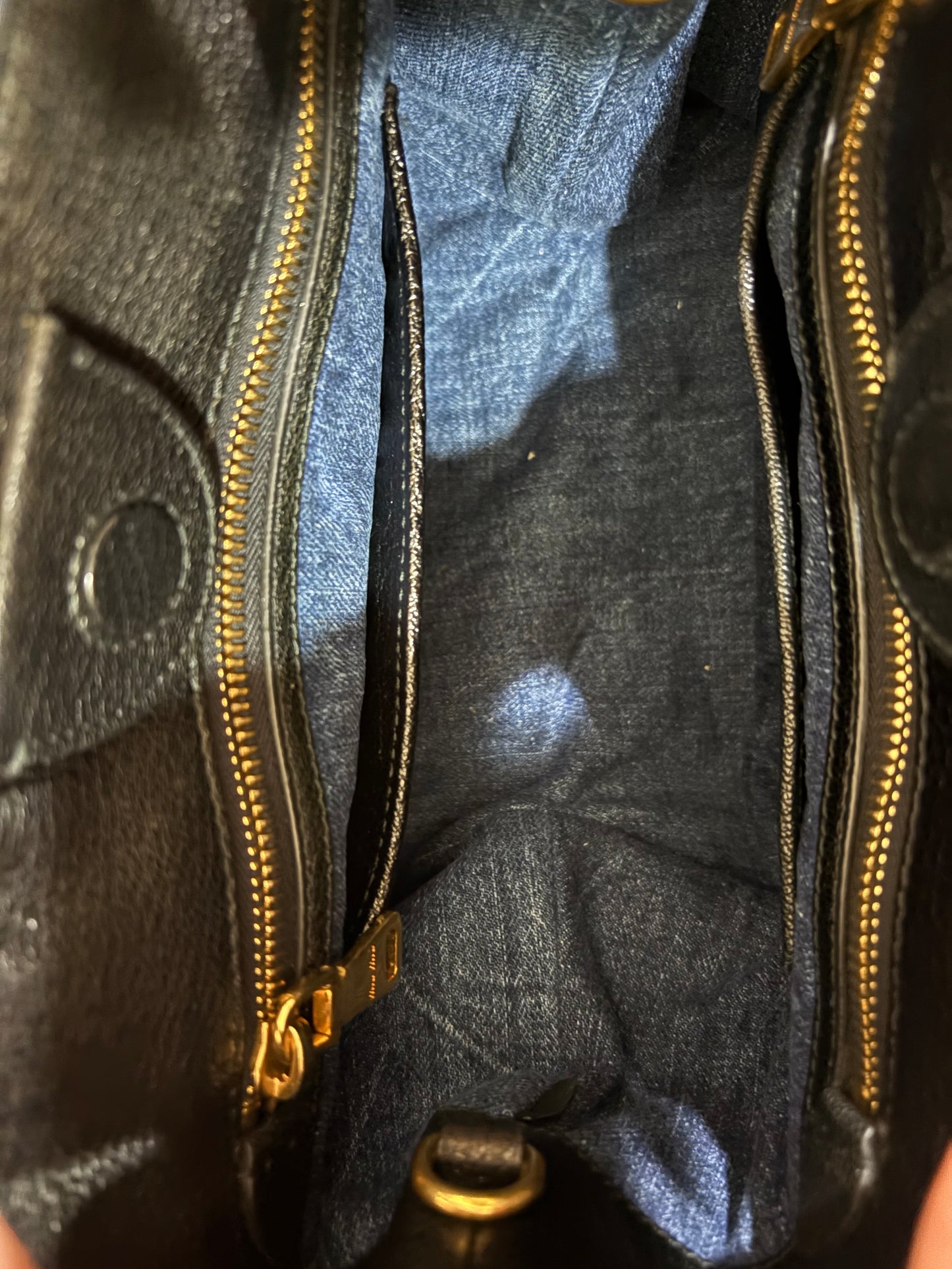 Miu Miu Denim Matelassé Tote Bag