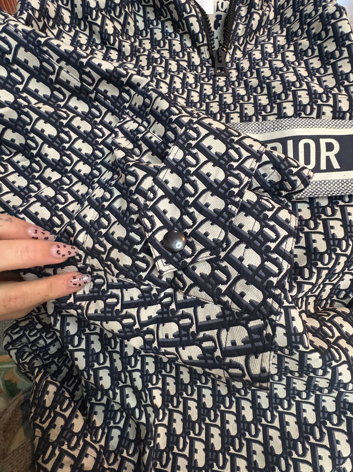 Christian Dior Oblique Windbreaker – Navy/Beige – XS – Made in Italy