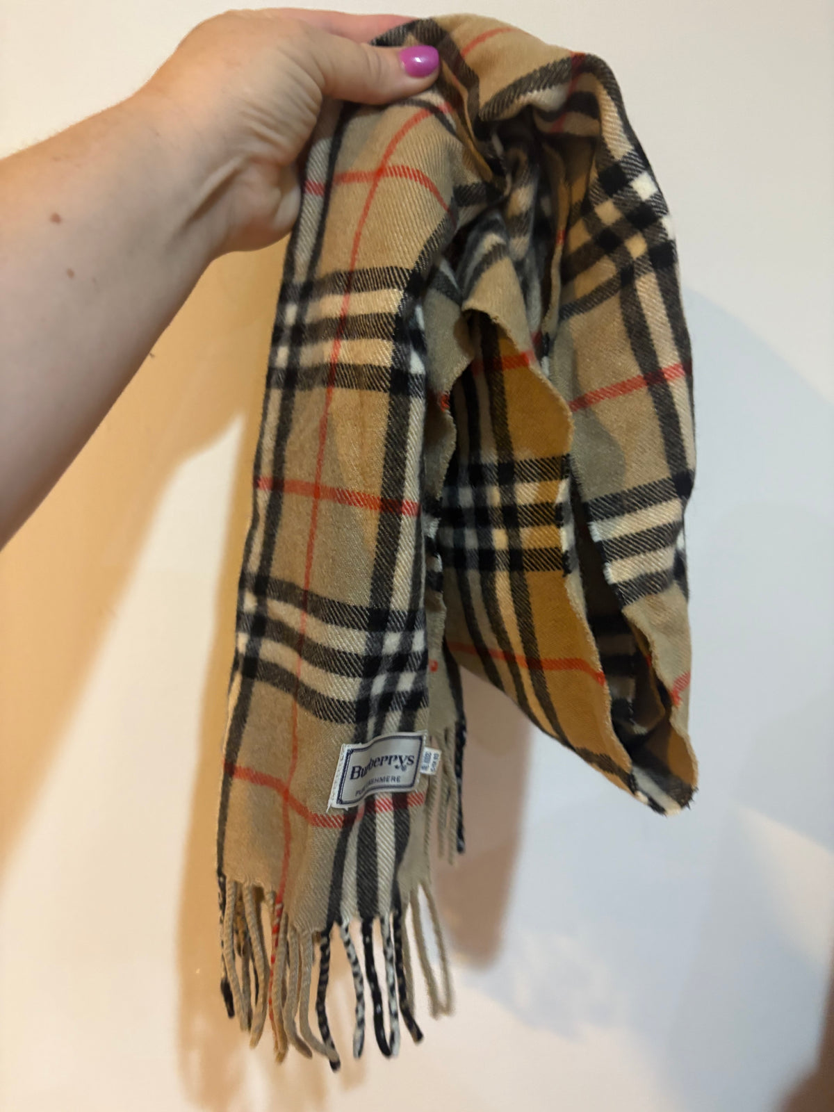 Burberrys Pure Cashmere Check Scarf