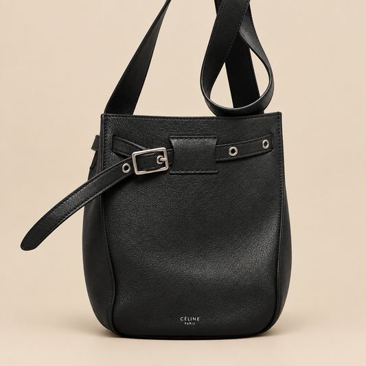 CÉLINE Big Bag Bucket with Strap – Black