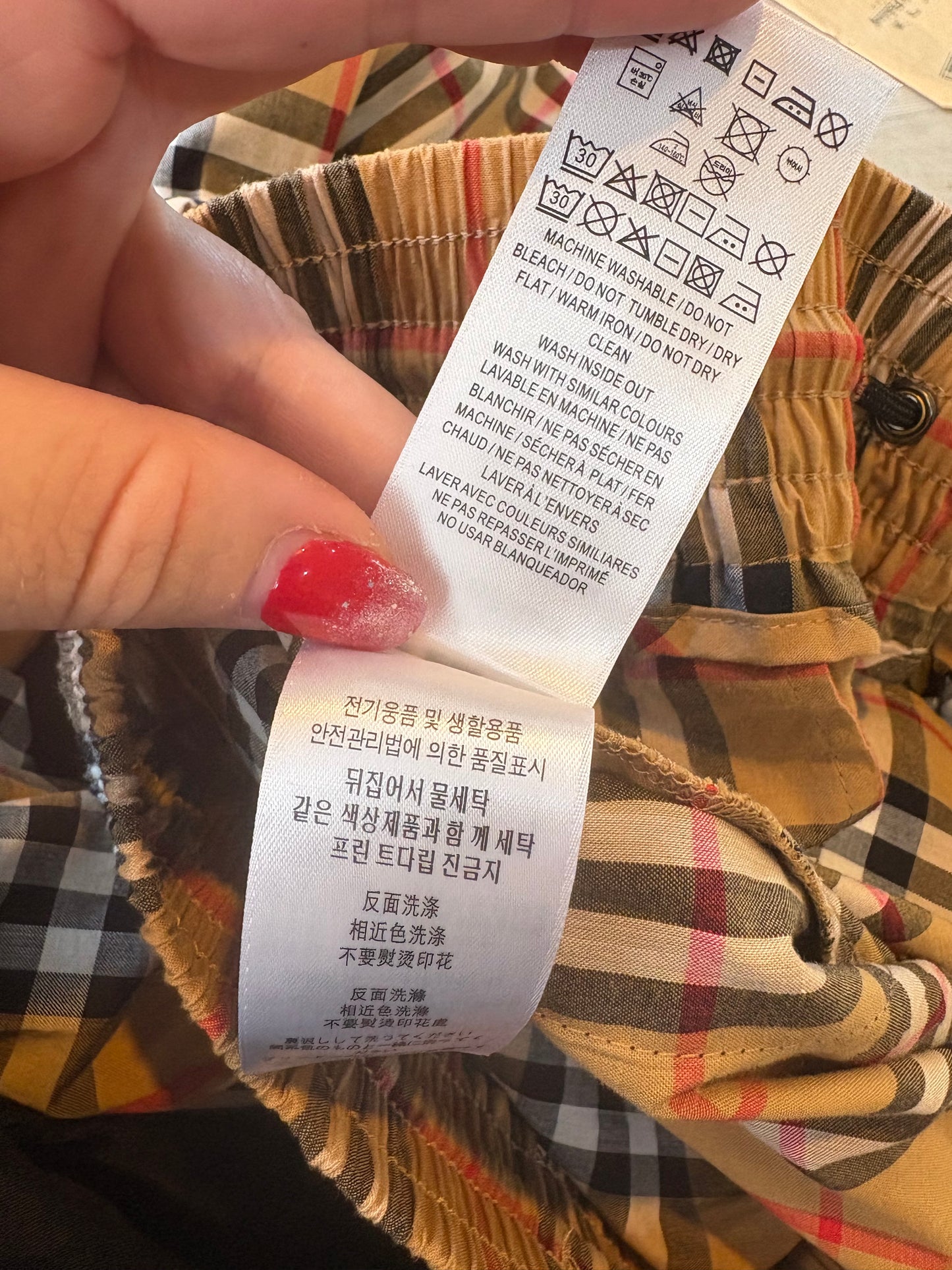 Burberry Check Cotton Trousers