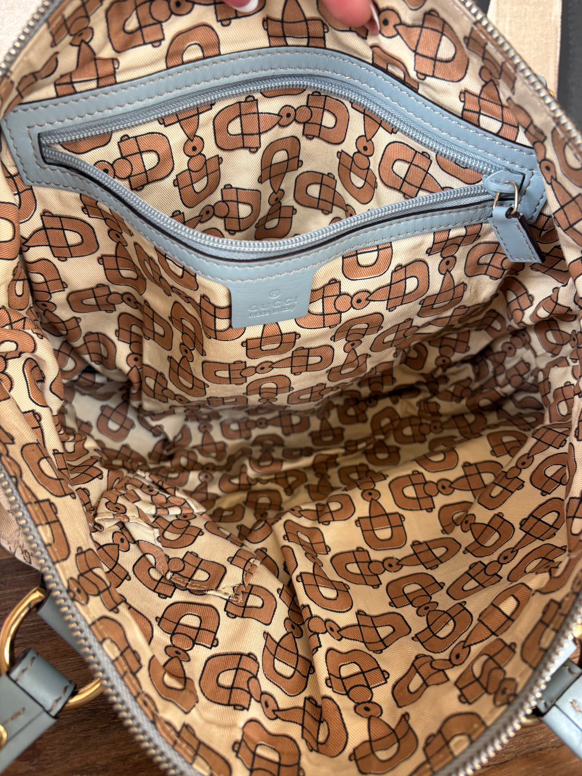Gucci GG Canvas Boston Bag – Light Blue