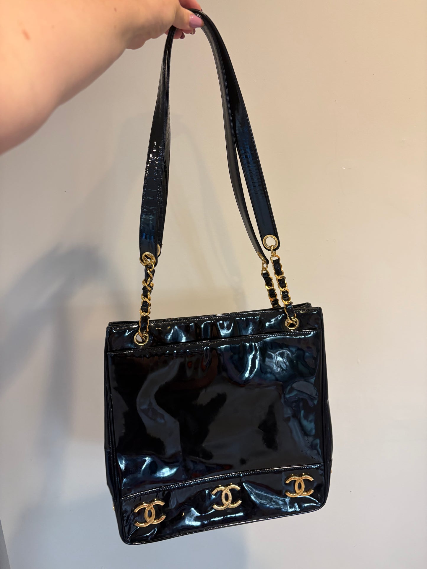 CHANEL triple C - Patent Leather Tote