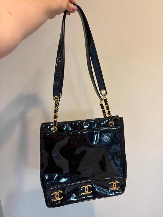 CHANEL triple C - Patent Leather Tote
