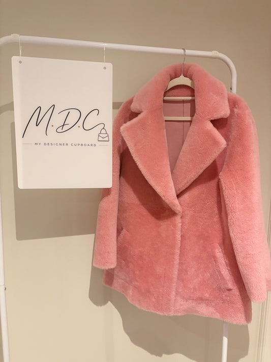 BLANCHA Pink Merino reversible Shearling Coat – IT 38