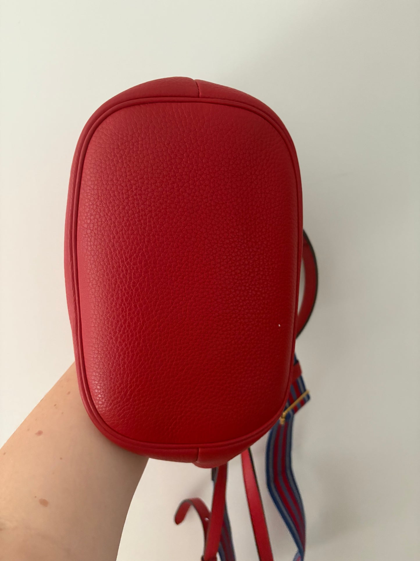 Prada Vitello Daino Bucket Bag – Red