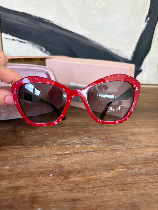 Miu Miu SMU 05U Star Print Cat-Eye Sunglasses