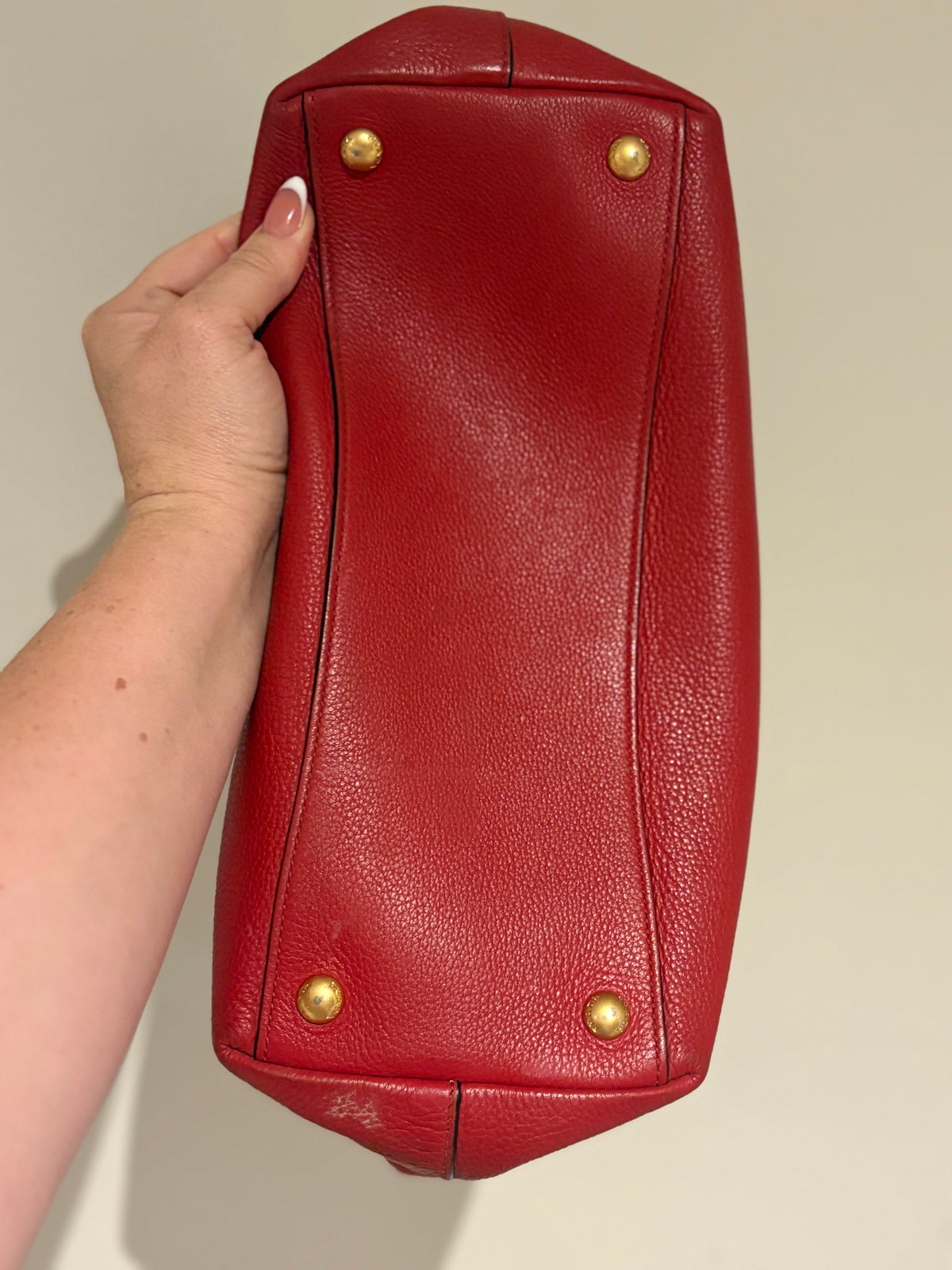 Prada Vitello Phenix Leather Tote – Rosso