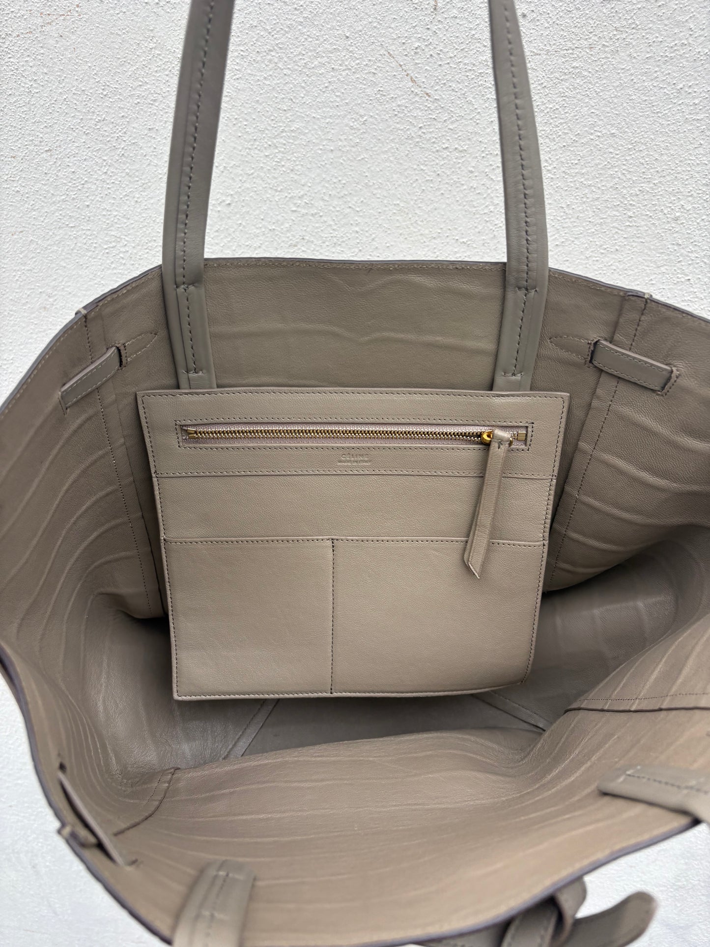 Celine Cabas Phantom Croc Embossed Leather Tote