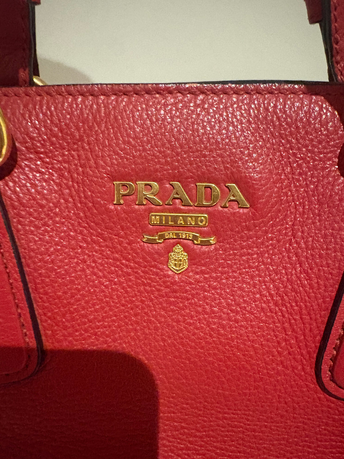 Prada Vitello Phenix Leather Tote – Rosso