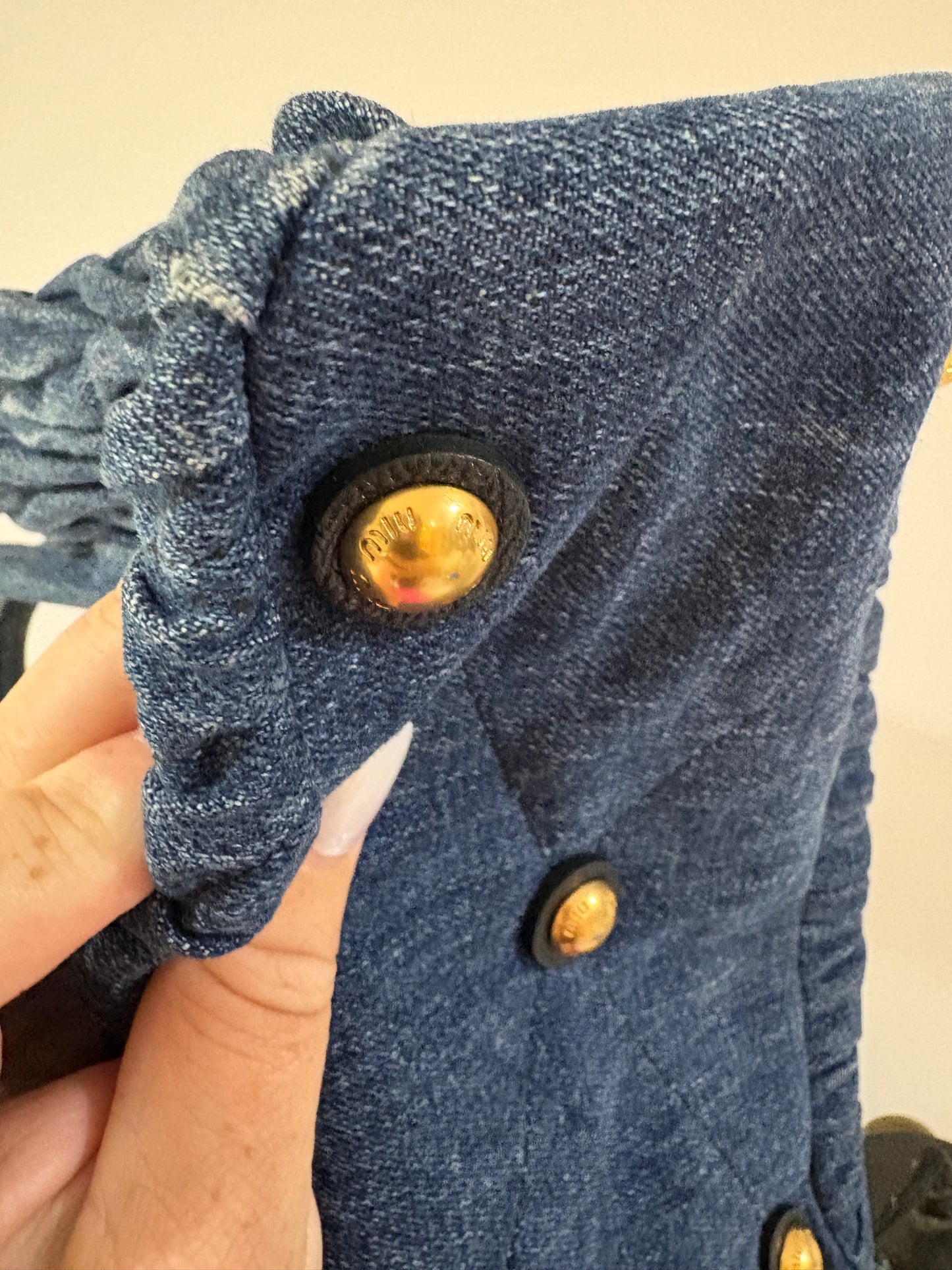 Miu Miu Denim Matelassé Tote Bag