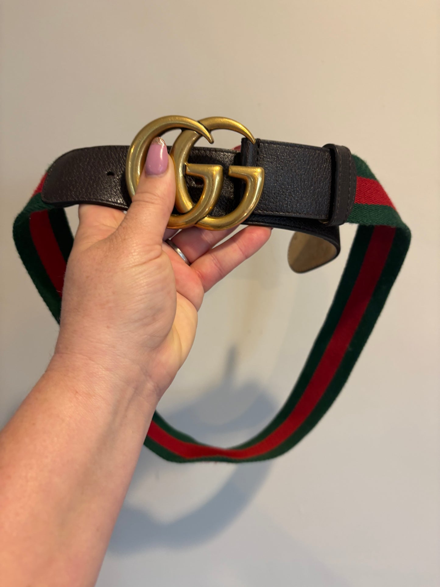 Gucci GG Marmont Web Belt – Size 90 (36)