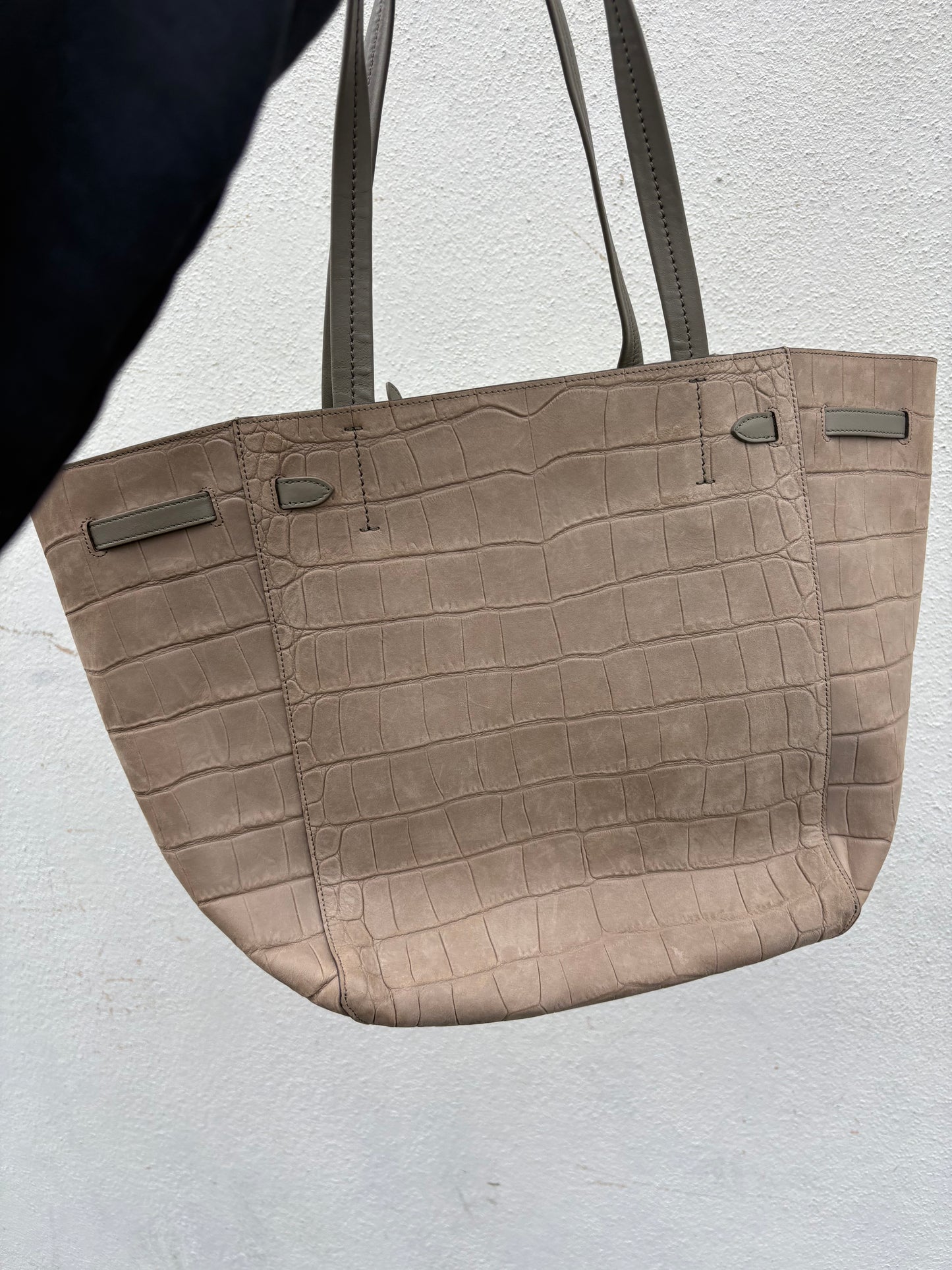 Celine Cabas Phantom Croc Embossed Leather Tote