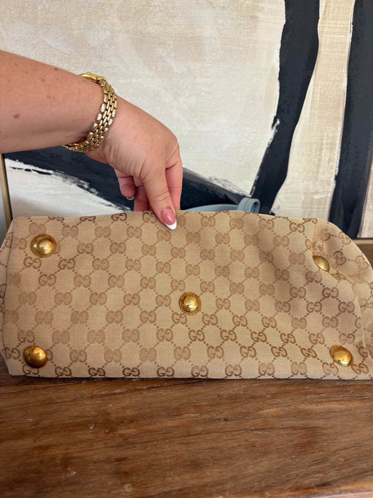 Gucci GG Canvas Boston Bag – Light Blue