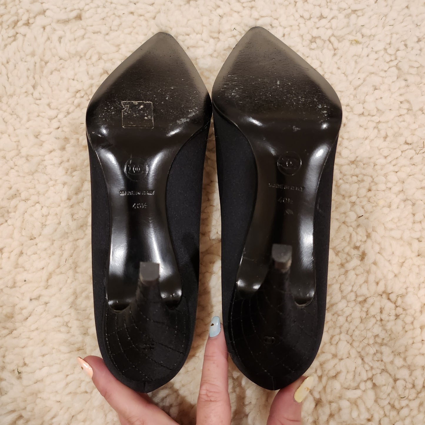 Chanel Black satin kitten heel  image 4