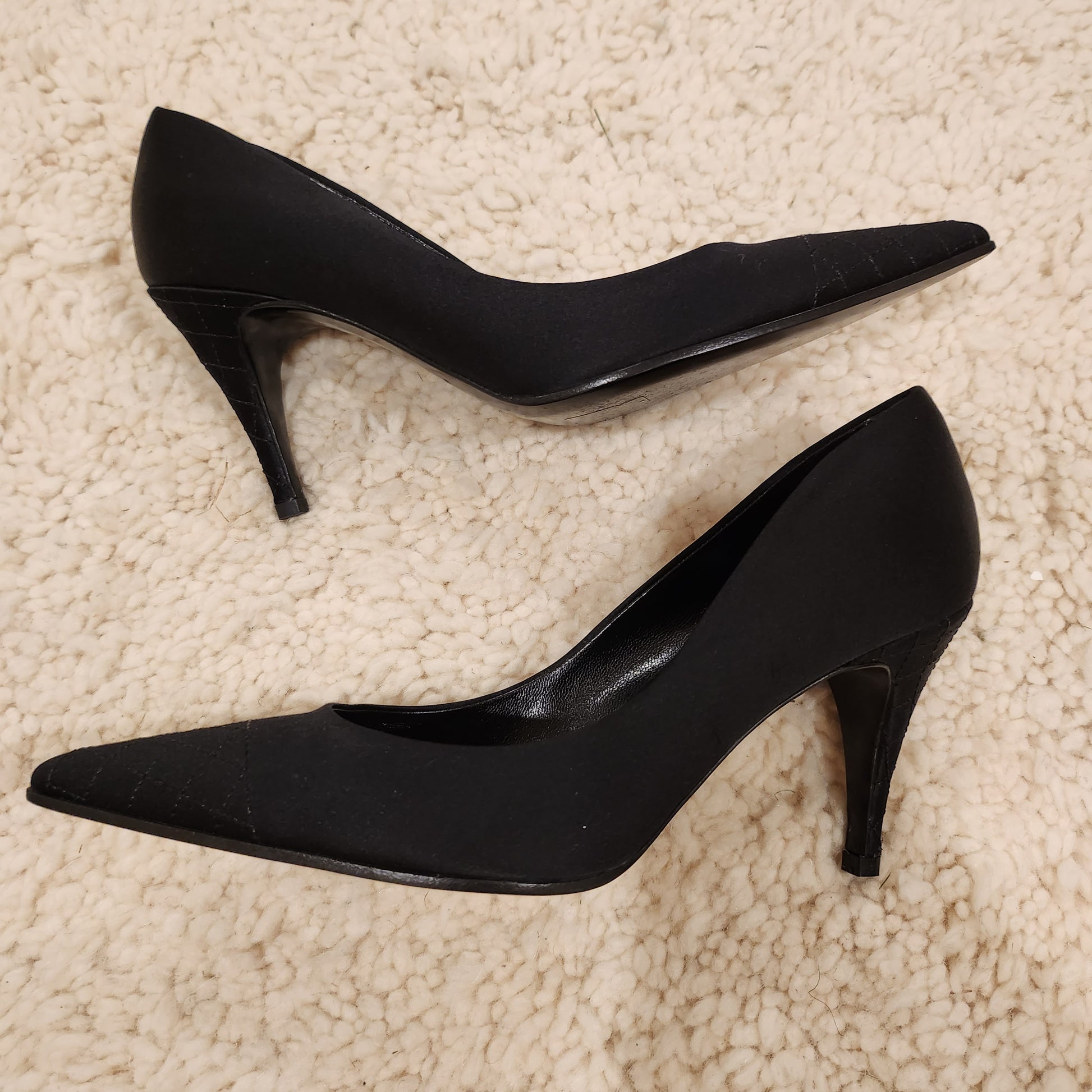 Chanel Black satin kitten heel  image 0