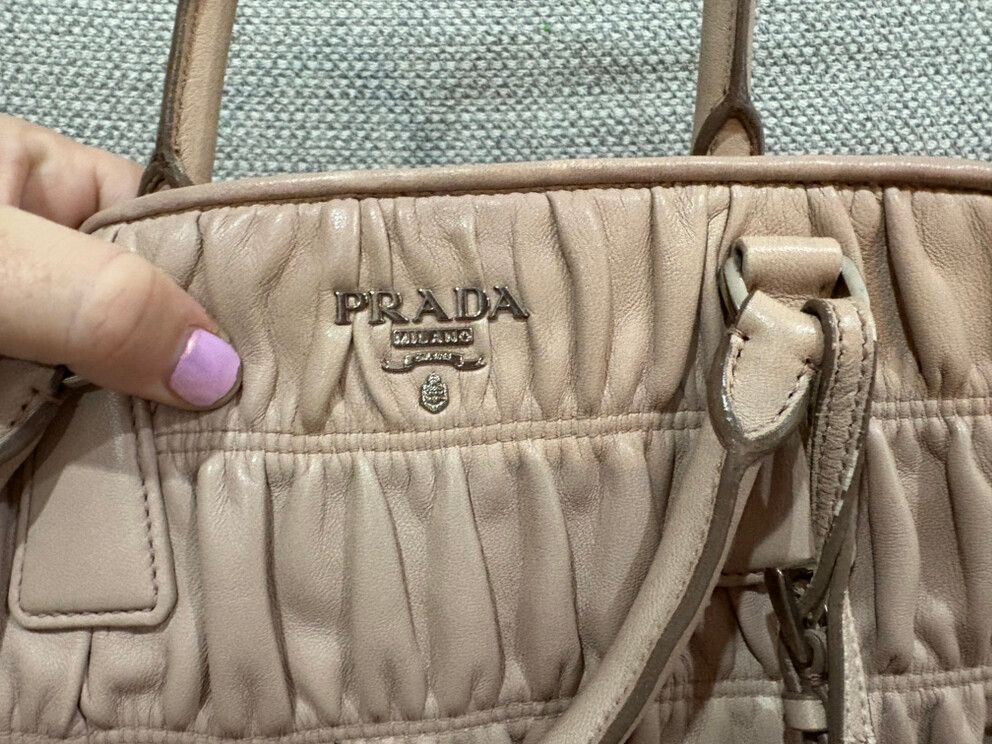 Prada Nappa Gaufre Tote in Nude