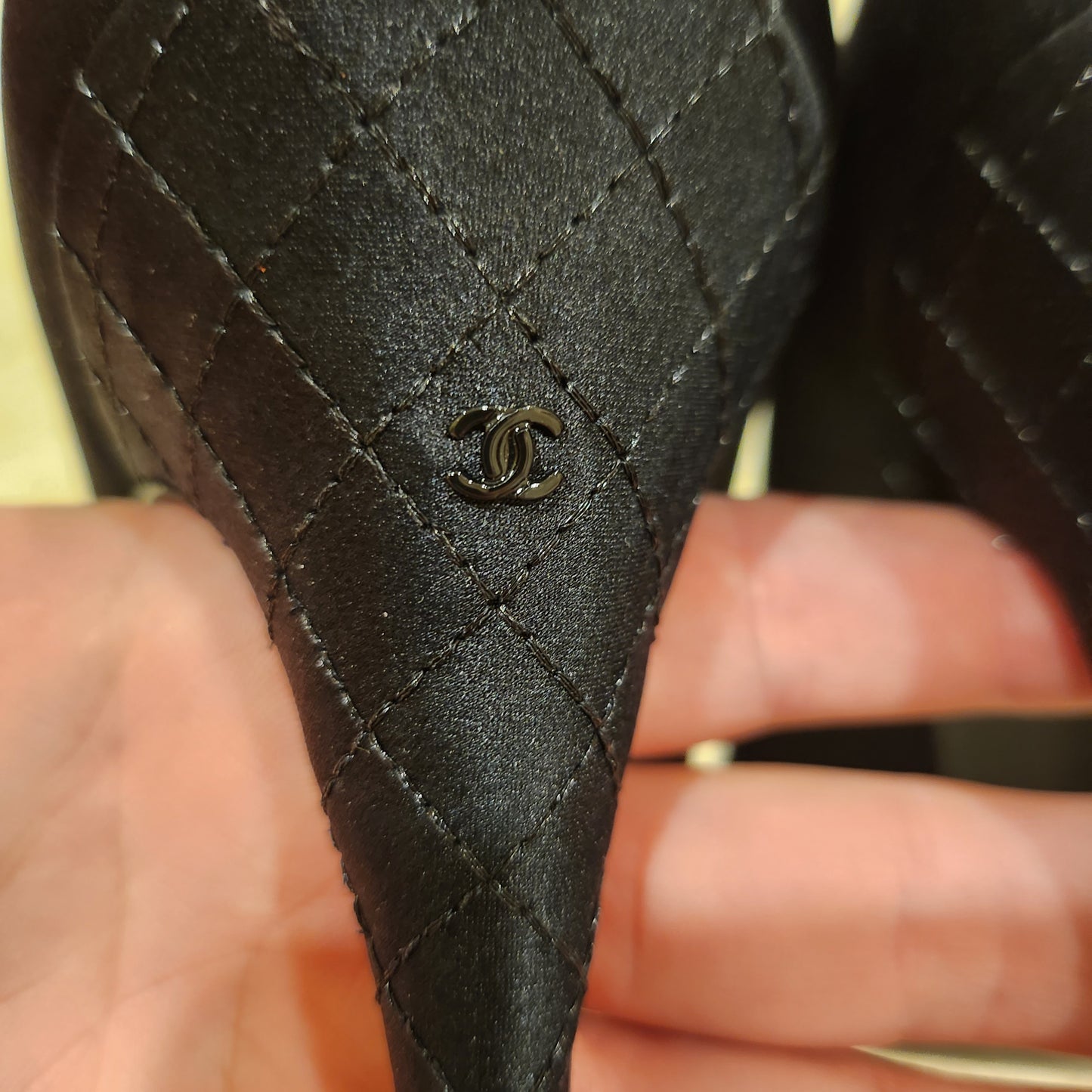 Chanel Black satin kitten heel  image 2